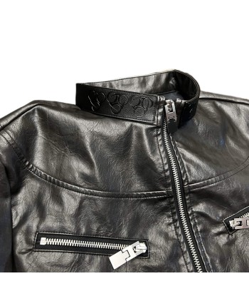 QAOS® Leather Jacket QUIROZ in Black Comparez plus de prix