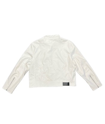 QAOS® Leather Jacket QUIROZ in White s'inspire de l'anatomie humaine