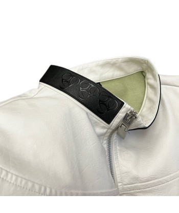 QAOS® Leather Jacket QUIROZ in White s'inspire de l'anatomie humaine