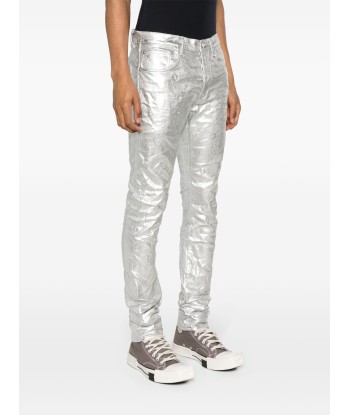 P001 Low Rise Slim Leg Metallic Jeans Les êtres humains sont 