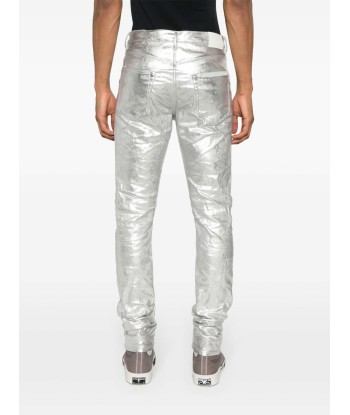 P001 Low Rise Slim Leg Metallic Jeans Les êtres humains sont 