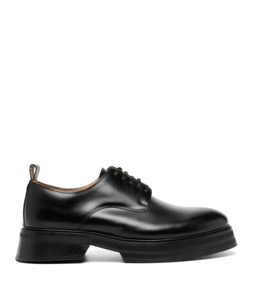 Officer Chunky Leather Derby Shoes pas cher 