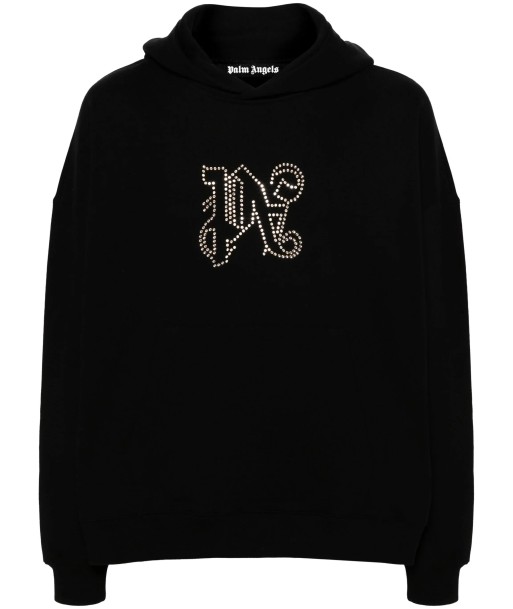 Monogram Statement Studded Cotton Hoodie shop