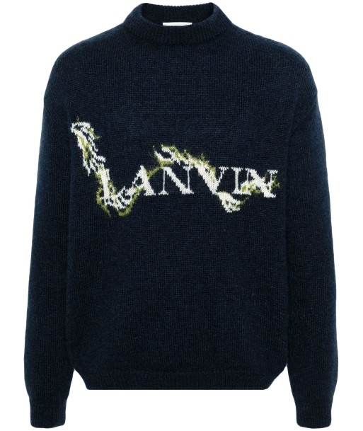 Mock Neck Logo Jacquard Jumper la livraison gratuite