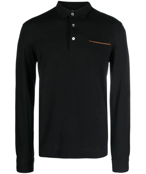 Long Sleeve Cotton Polo Shirt en linge