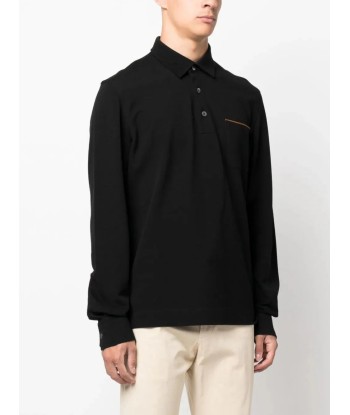 Long Sleeve Cotton Polo Shirt en linge