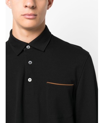 Long Sleeve Cotton Polo Shirt en linge