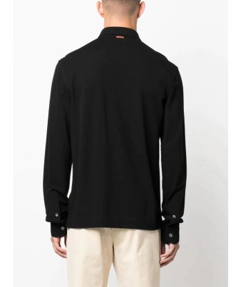 Long Sleeve Cotton Polo Shirt en linge