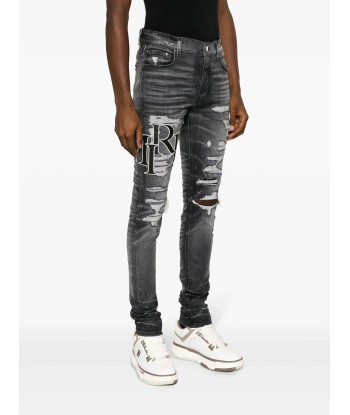 Logo Print Ripped Skinny Jeans en linge