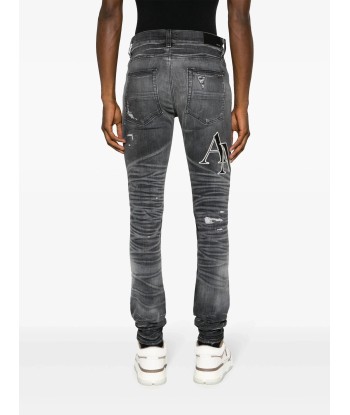 Logo Print Ripped Skinny Jeans en linge