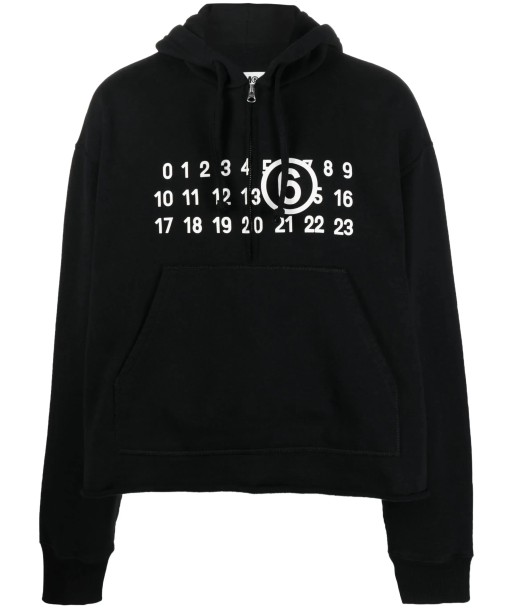 Logo Print Half Zip Hoodie paiement sécurisé