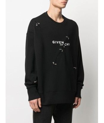 Logo Print Eyelet Detailing Sweatshirt en stock