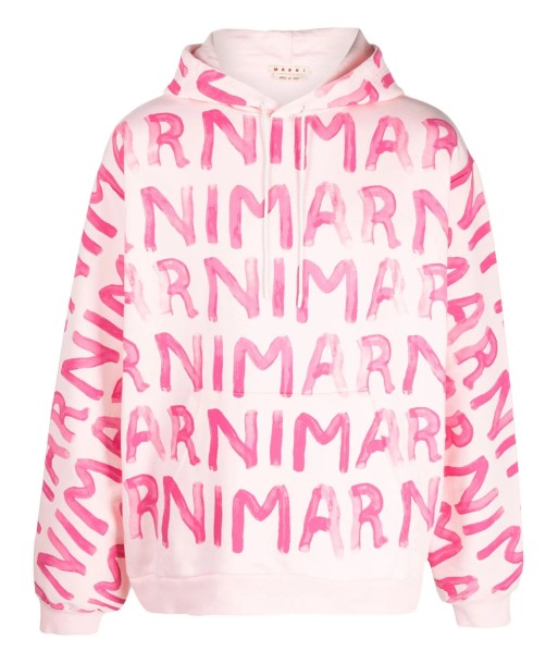 Logo Print Drawstring Hoodie la chaussure