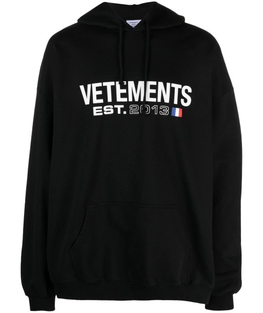 Logo Print Drawstring Hoodie brillant des détails fins