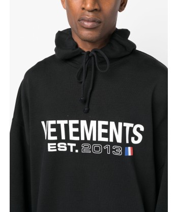 Logo Print Drawstring Hoodie brillant des détails fins