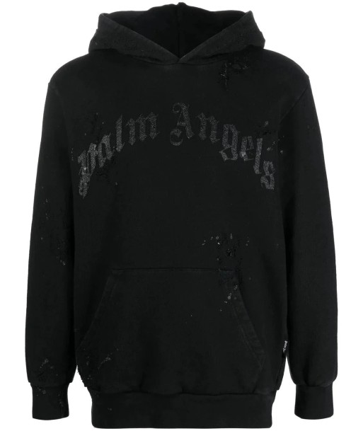 Logo Print Distressed Hoodie d'Europe débarque