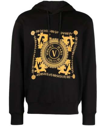 Logo Print Cotton Hoodie de pas cher