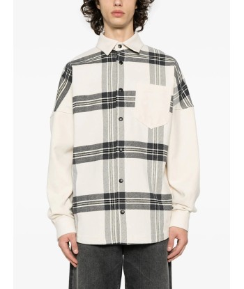 Logo Print Checked Overshirt en stock