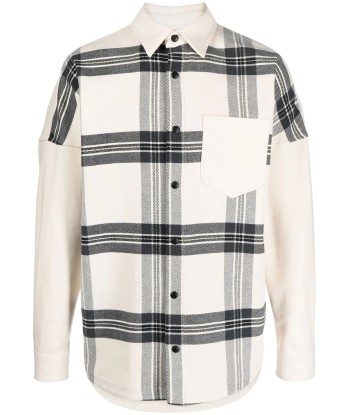 Logo Print Checked Overshirt en stock