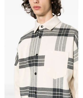 Logo Print Checked Overshirt en stock