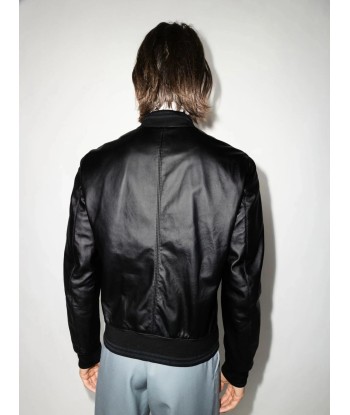 Logo Plaque Leather Bomber Jacket plus qu'un jeu 