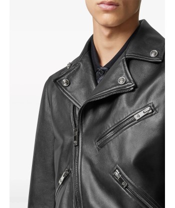 Leather Biker Jacket de pas cher