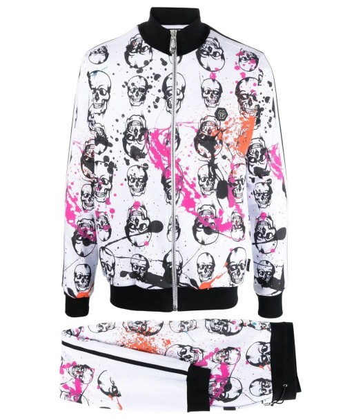 Skull Print Tracksuit Set Fin de série