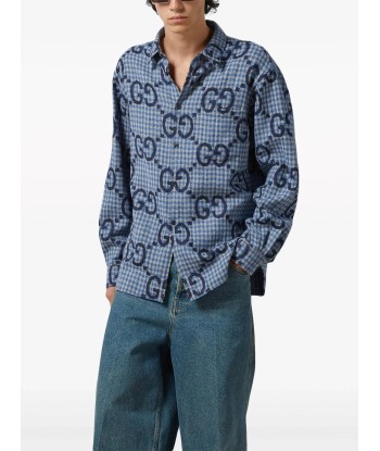 Jumbo GG Checked Wool Shirt Jusqu'à 80% De Réduction