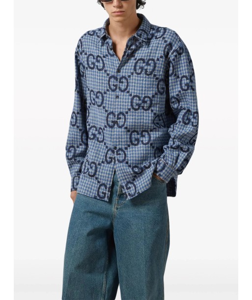 Jumbo GG Checked Wool Shirt Jusqu'à 80% De Réduction