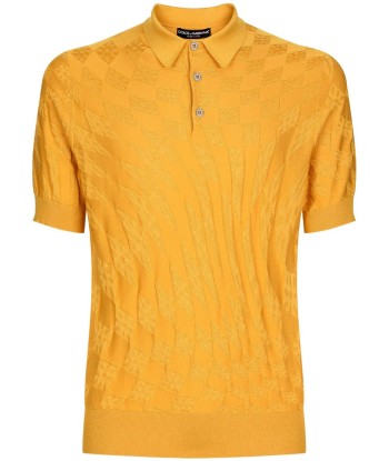 Jacquard Patterned Silk Polo Shirt ou a consommer sur place