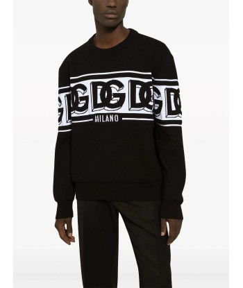 Intarsia Knit Logo Crew Neck Jumper destockage