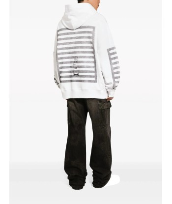 Grid Print Cotton Hoodie pas chere