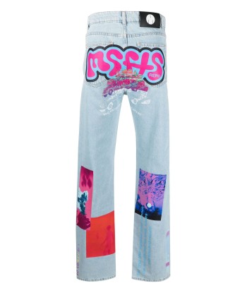 Graphic Print Straight Leg Jeans en ligne des produits 