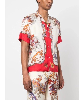 Graphic Print Silk Bowling Shirt 50% de réduction en Octobre 2024