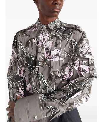 Graphic Print Cotton Shirt livraison gratuite