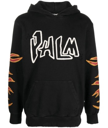 Flame Print Cotton Hoodie Pour