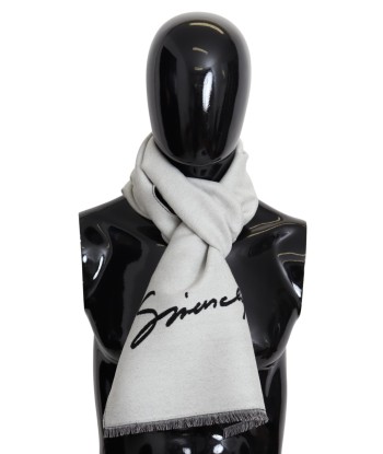 Elegant Monochrome Wool-Silk Blend Scarf vente chaude votre 