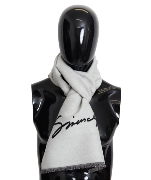 Elegant Monochrome Wool-Silk Blend Scarf vente chaude votre 