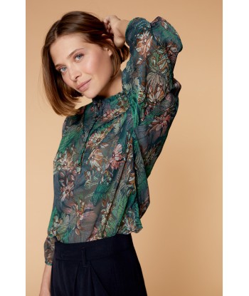 COSMO - Blouse émeraude à imprimé maxi floral ouvre sa boutique