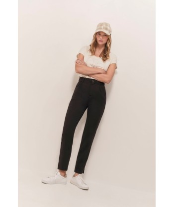 POPPY - Pantalon droit noir façon laine froide Profitez des Offres !