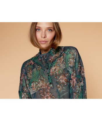 COSMO - Blouse émeraude à imprimé maxi floral ouvre sa boutique