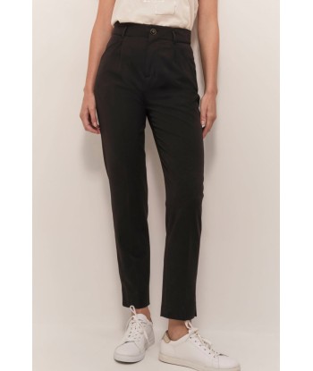 POPPY - Pantalon droit noir façon laine froide Profitez des Offres !