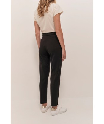 POPPY - Pantalon droit noir façon laine froide Profitez des Offres !