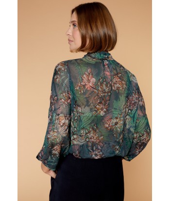 COSMO - Blouse émeraude à imprimé maxi floral ouvre sa boutique