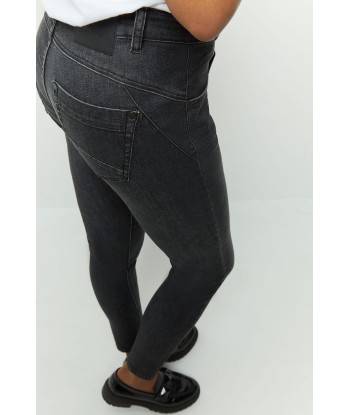 LE INDI - Jean slim gris chiné 7/8ème effet push up acheter en ligne