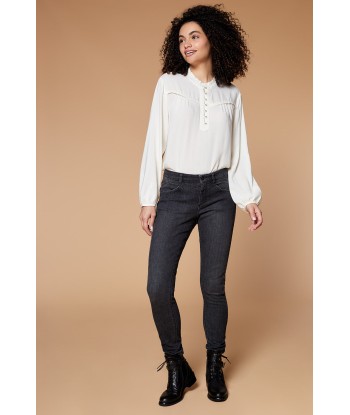 LE INDI - Jean slim gris chiné 7/8ème effet push up acheter en ligne