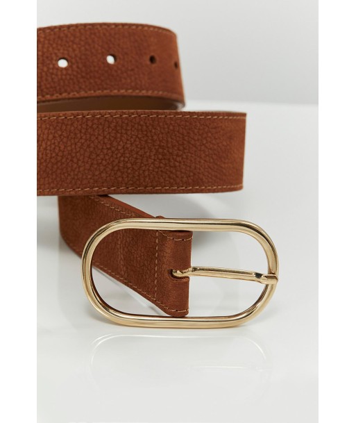 ACCESS - Ceinture caramel en cuir velours grainé Vous souhaitez 