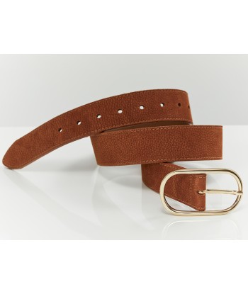 ACCESS - Ceinture caramel en cuir velours grainé Vous souhaitez 