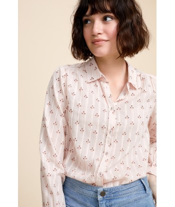 CHUT - Chemise rose poudré brodée à imprimé micro fleurs Livraison rapide