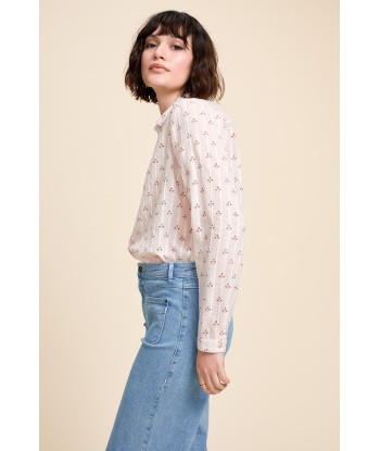 CHUT - Chemise rose poudré brodée à imprimé micro fleurs Livraison rapide